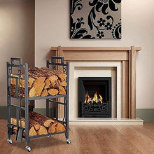 PPOIUYK Firewood Rack Outdoor Log Rack with Hooks Holder and Wheels, Stand Firewood Rack Indoor