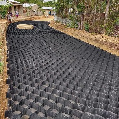 Geo Grid Ground Stabilizer 2” Depth, Heavy Duty Gravel Grid Driveway Solution for Patio, Walkway, Parking & Slope Erosion Control(6x10m(20x33ft))