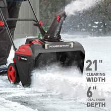 PowerSmart 40V Cordless Snow Blower, 21'' Cleaning Width/6'' Cleaning Depth Snow Blower with LED Light & 30 FT Throwing Distance, Battery and Charger Included,Perfect for Driveway,Garden, Deck,Garage