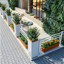 YUHUAWF Garden Bench Solar Light Flower Box Decorative Planting Trough Planter Box with Bench