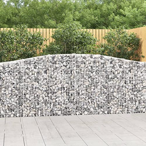 Arched Gabion Baskets 2 pcs 157.5"x11.8"x39.4"/47.2" Galvanized Iron White Black Other