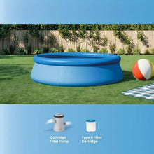 10ft x 30in Round Inflatable Above Ground Swimming Pool with Filter Pump