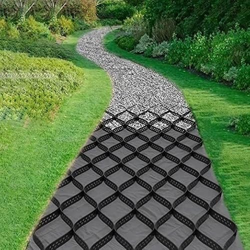 2" HDPE Heavy Duty Gravel Grid for Landscape Property Path Slope Patio Erosion Control Soil Stabilization and Outdoor Ground Reinforcement System(6x10m(20x33ft))