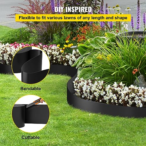 WACTO Flexible Landscape Edging 10" Depth 300 ft Recycled HDPE Black