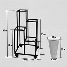 XJJUN Plant Flower Stand, Multi-Level Ladder Display Stand with Universal Wheels Flower Bucket Display Rack, for Flower Shop Patio (Color : Black-a, Size : 80x40x40cm)