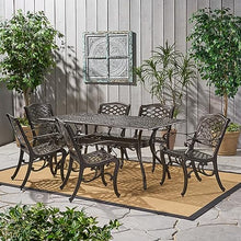 Christopher Knight Home Hallandale 7-Pc Outdoor Sarasota Dining Set Hammered Bronze