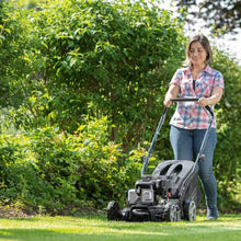 Scheppach Petrol Mower MP135-42B Black Edition | 42 cm Cutting | 3 HP | Steel Housing | Height Adjustable to 7 Levels (25 - 75 mm) | 55 Litre Basket