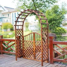 Wooden Garden Arbor Rose Archway Trellis 1.4m Weatherproof Climbing Plant Support Heavy Duty Wedding Arch Easy Assembly(Brown,140cm/55.1inch)