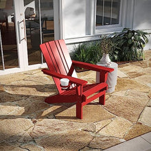 Taylor & Logan Hedley Adirondack Chair with Cup Holder, Weather Resistant HDPE Adirondack Chair in Red, Set of 2