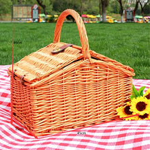 SHSWUD Rustic Picnic Basket, Picnic Basket Hand Woven Storage Camping Picnic Basket Wedding Flower Multi-Picnic Fruit Basket Basket for Outdoor Camping, 45*35*45cm, Brown