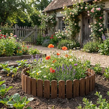 Creative Home Log Wooden Fixed Border Fence, Natural Flexible Picket Log