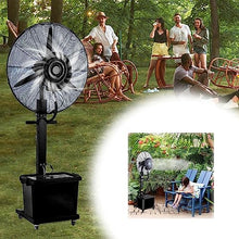 DFEDHF 90° Oscillating Misting Fan with 11 Gallon Tank Outdoor Fan Industrial Fans 26/30 Inch Black Pedestal Fan for Patios Outdoor Cooling Fan Misters, 320W/26in