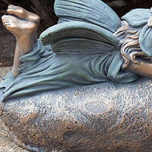 Zaer Ltd. Large Magnesium Fairy Statues for Outdoor Use (Lying Fairy Fern)