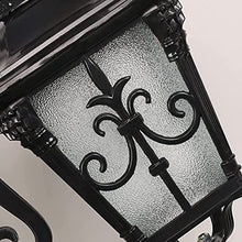 iumLeap 200Cm Black Garden Lamp Post Light Outdoor Pillar Lamp 2-Head Exterior Pole Light Glass Lantern Bollard Path Lamp Waterproof Ip65 Street Light Mains Powered Pathlight