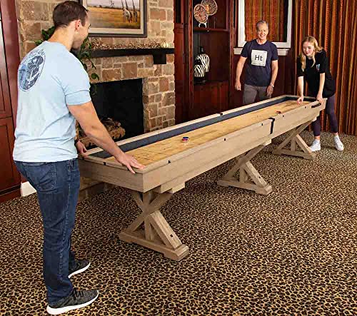Freetime Fun 12 FT Shuffleboard Table Rustic Oak