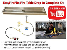 EasyFirePits Deluxe Tank-in-Table Propane Gas Fire Pit Linear T-Burner Pan & Complete Connection Kit (38.00, 36" T-Burner PAN 38X7 in)