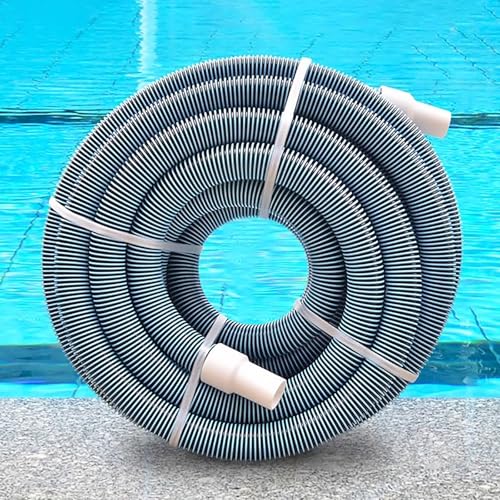 JYHHCYS 1-1/2 Pool Vacuum Hose, 10 15 20 30m Long PE Pool Vacuum Hose for Inground Pools, Leak-Proof Universal Swimming Pool Cleaner Hose with Kink-Free Swivel Cuff(20m/65.6ft)