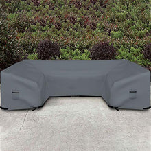 Patio U Shape Sofa Cover 12 Oz Waterproof - 100% UV & Weather Resistant Customize Outdoor Sofa Cover with Air Pockets and Drawstring with Snug Fit (33" H x 150" W x 40" D, Grey)
