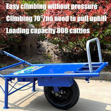 POLGDW Household Industrial Electric Small Cart, Cargo Outdoor Garden Cart, Heavy Duty 4 Wheels Platform Hand Cart Trolley, 400kg Load (A)
