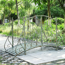 NYZAL 60" Metal Arch Zen Garden Bridge with Safety Siderails, Decorative Footbridge, Delicate Floral Scrollwork for Stream, Fish Pond, Antique, Easy Assembly and Durable