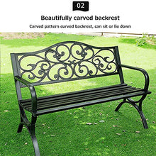 Rsmmpqa Park Benches for Outside, Cast Iron Metal Garden Bench, Conservatory, Patio, Lawn or Garden Seat - 2 Seater (Color : Red, Size : Right Angle Table l (Red Cross Table Legs)