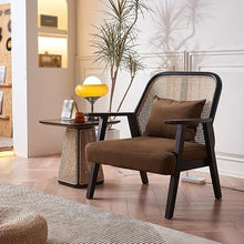 GKOKG Coffee Tables Wabi-sabi Style Wooden Sofa Side Table Living Room Corner Balcony Rattan Bedside