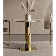 CHmrfvqtus Couch Side Table Slate Round Light Luxury Negotiation Table Small Meeting Office Leisure Decoration Coffee(60 * 75cm)