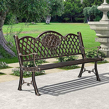 KLYCHF Garden Bench Outdoor Bench Patio Bench Front Porch Furniture Park Terrace Bench Outdoor Bench Weatherproof Cast Aluminum Retro Garden Bench Dec