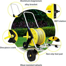 CFDZCP Portable Hose Pipe Reel，Sturdy Frame for General Use，Garden Hose Reel Cart with Wheels for Outdoor Yard Watering Equipment(50M Hose)