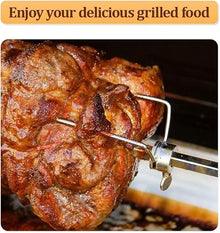 Outdoor Rotisserie Grill Kit with 360 Auto Rotation,Adjustable Height,Stainless Steel,for Whole Pig,Lamb,Goat,Camping