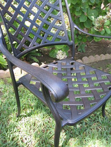 Dining Set 7-Piece Outdoor Cast Aluminum Patio Furniture Brown