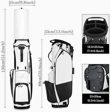 OEIPSMK Durable Golf Stand Bag with 6-Way Dividers & Shoulder Strap - B
