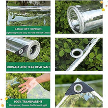 Heavy Duty PVC Transparent Tarpaulin, Clear Vinyl Tarp Cover 0.15mm Moisturizing Awning Canopy Patio Enclosure, Flower-Plant Leaf Covered Rainproof,Clear_1.8x3m/5.4x9ft (Clear 4x4m/12x12ft)