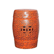 LINKIO Garden Stool Classical Celadon Ceramic Drum Stool - Decorative Garden Stool for Home & Patio Ottomans(C)
