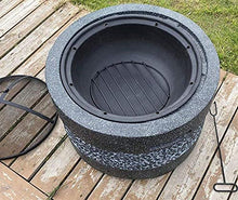Large Fire Pit Fire Bowl with Grill Gray Cast Iron Brazier Heater Multifunctional Camping Bowl BBQ for Backyard,Camping,Picnic,Bonfire,Garden (Black) (Black) (Gray)