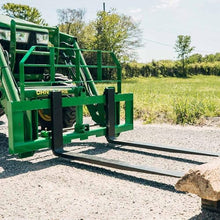 Titan Attachments 60" Pro Series Extra Wide Pallet Fork Frame, 60" Fork Blades, Hook and Pin Mounting Style, Rated 5000 LB, Conus 2 Hay Spear Sleeves and 2" Receiver Hitch Included