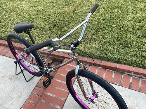 R4 R4 Pro 26 Inch Wheelie BMX Bicycle Retro Look Looptail Design, Adult/Youth, Chrome Oil Slick