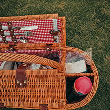 YEDECOR Willow Picnic Basket Set for 2 Persons, Camping Essentials Outdoor for Family Gatherings Large Wicker Picnic Basket Gift for Valentine's Day, Christmas, Thanksgiving, Birthday