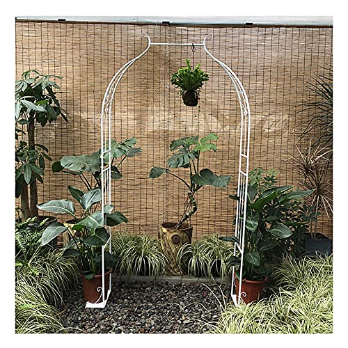Garden Arch Trellis Archway, Outdoor Garden Lawn Backyard Patio Metal Stand Trellis for Climbing Plants Roses Vines Support Rack, Black (Big White)