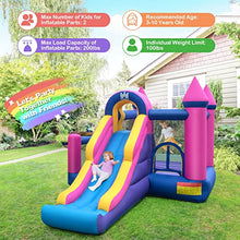 BOUNTECH Inflatable Bounce House with Slide & Ball Pit Pink/Blue/Yellow/Purple