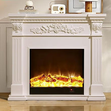 EQUALIZE Fireplace Simulation Flame Electric Fireplace Insert Firebox Decorative Fireplace Chimneypiece Wood Mantel LED Optical Flame 3D Fireplaces (Color : White, Size : Without Heater)