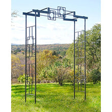 Achla Squares Arbor II Garden Arch Graphite