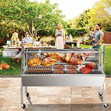 62"Rotisserie Spit Roaster Stainless Steel 150LB Capacity 30W Motor