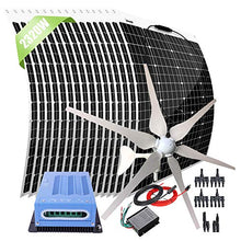 2320 Watt 24 Volt Wind Solar Powered Kit for House: 16x 120W Flexible Mono Solar Panels & 400W 24V Wind Turbine Generator & 60A MPPT Charge Controller & Cable Connector
