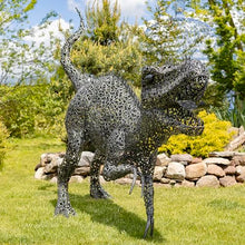 Zaer Ltd. 7.33ft Tall Giant Metal Tyrannosaurus Rex Garden Statue Chompers Metallic