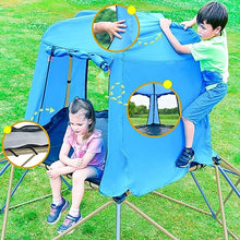 KOZYSPHERE Kids Climbing Dome with Canopy and Playmat Blue