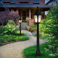 Lights Outdoor High Pole Aluminum Pastoral Patio Street Light High Brightness Glass E27 Landscape Lawn Lantern European Classic Villa Pathway Courtyard Road Light Rustic Lawn Floor Street Lighting Fix