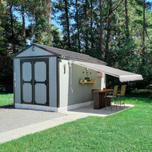 Awntech 12' California (12' x 10') Retractable Patio Awning, Gray/White Stripe