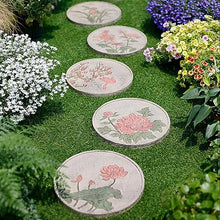 Etlegor Outdoor Stepping Stones Set, for Garden Walkway Decoration River Rock for Yard, Pathway, Landscaping, 13.8 Inch Round Decorative Stone Mat (Color : Gray, Size : 5PCS)