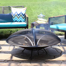 Sunnydaze Fire Pit Bowl with Spark Screen, 39" Outer / 30" Inner Dia